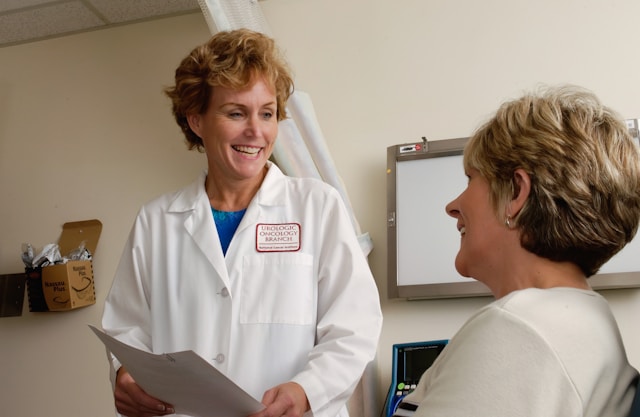 doctor talking to patient